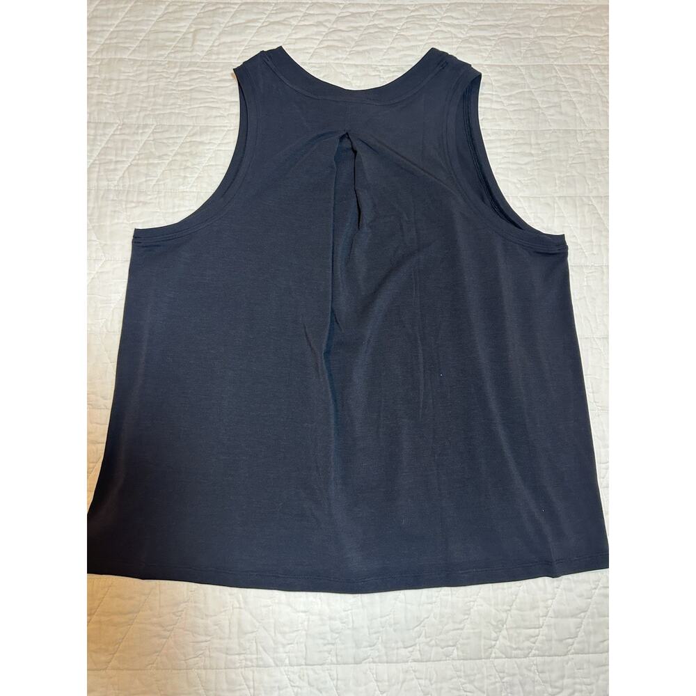 Athleta Tank Top Womens 1X Black Solid Stretch Round Neck Sleeveless Activewear - Picture 6 of 6